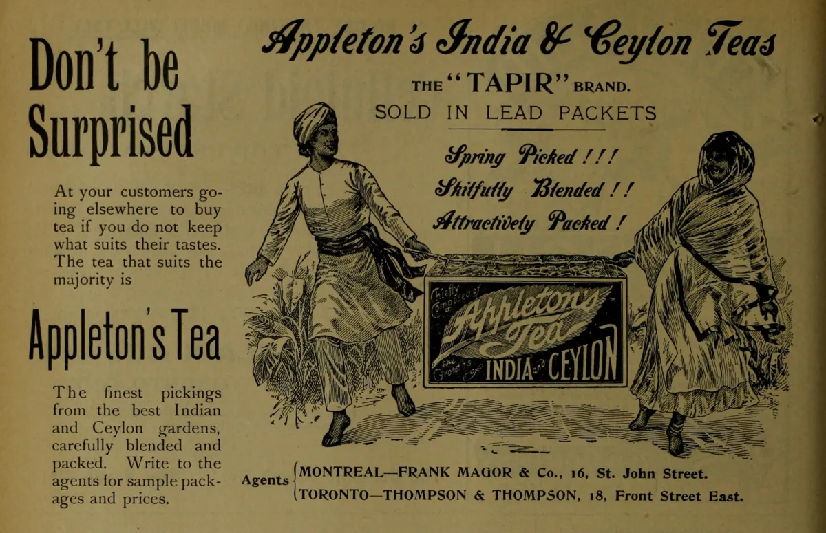 A page from the 1896 Canadian Grocer trade publication showing early food industry commerce