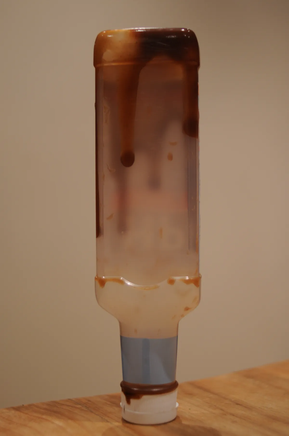 A classic dark condiment bottle of British brown sauce