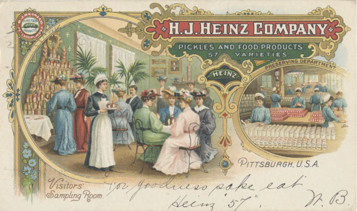 An H.J. Heinz Company Victorian era trade card advertisement
