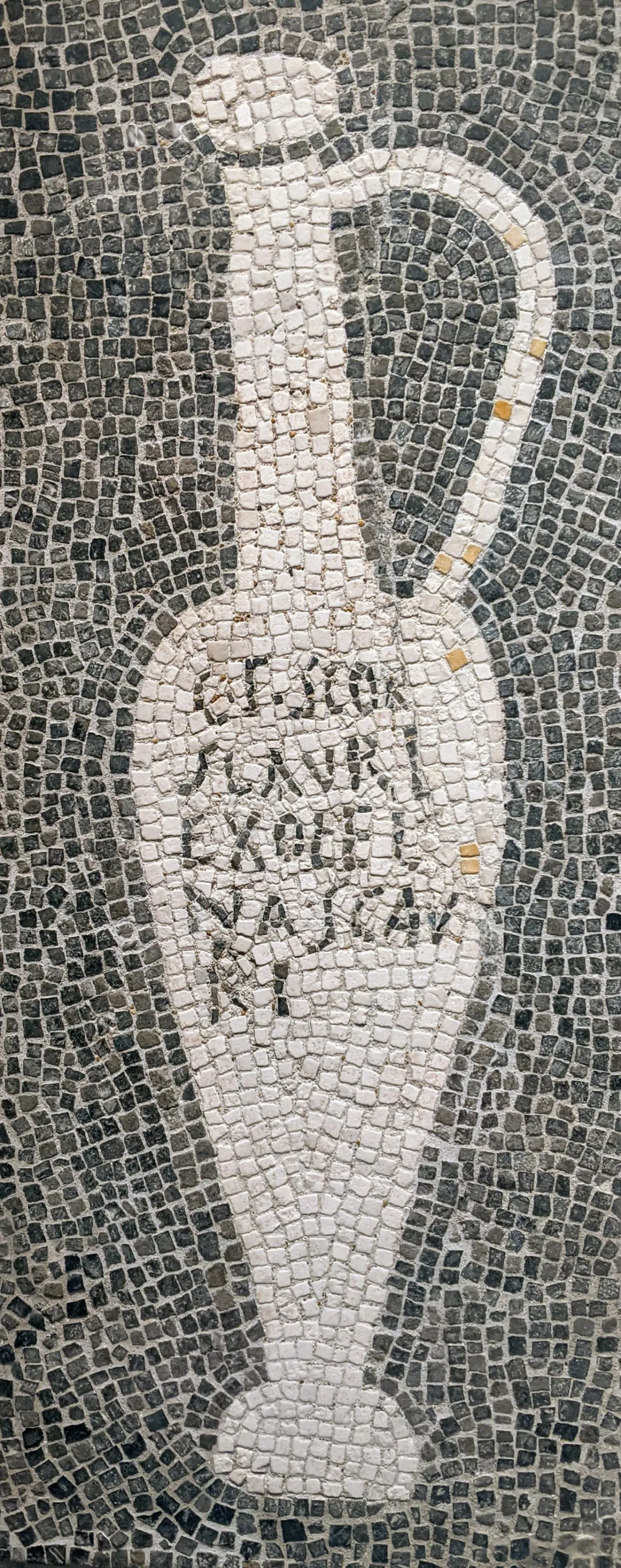Ancient Roman mosaic depicting a fish sauce bottle from Pompeii