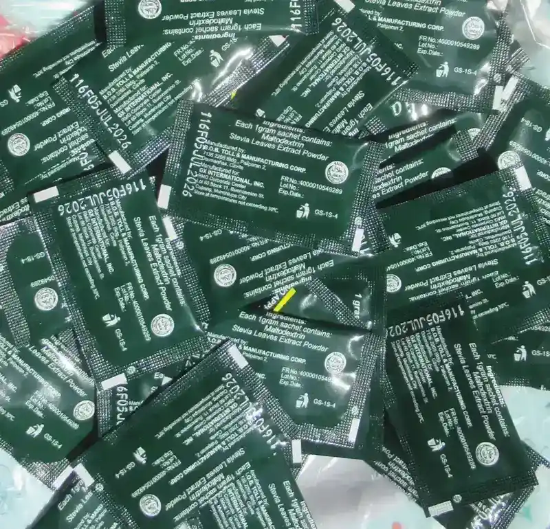 Stevia Natural Sweetener Packets as a Plant-Based Sugar Substitute