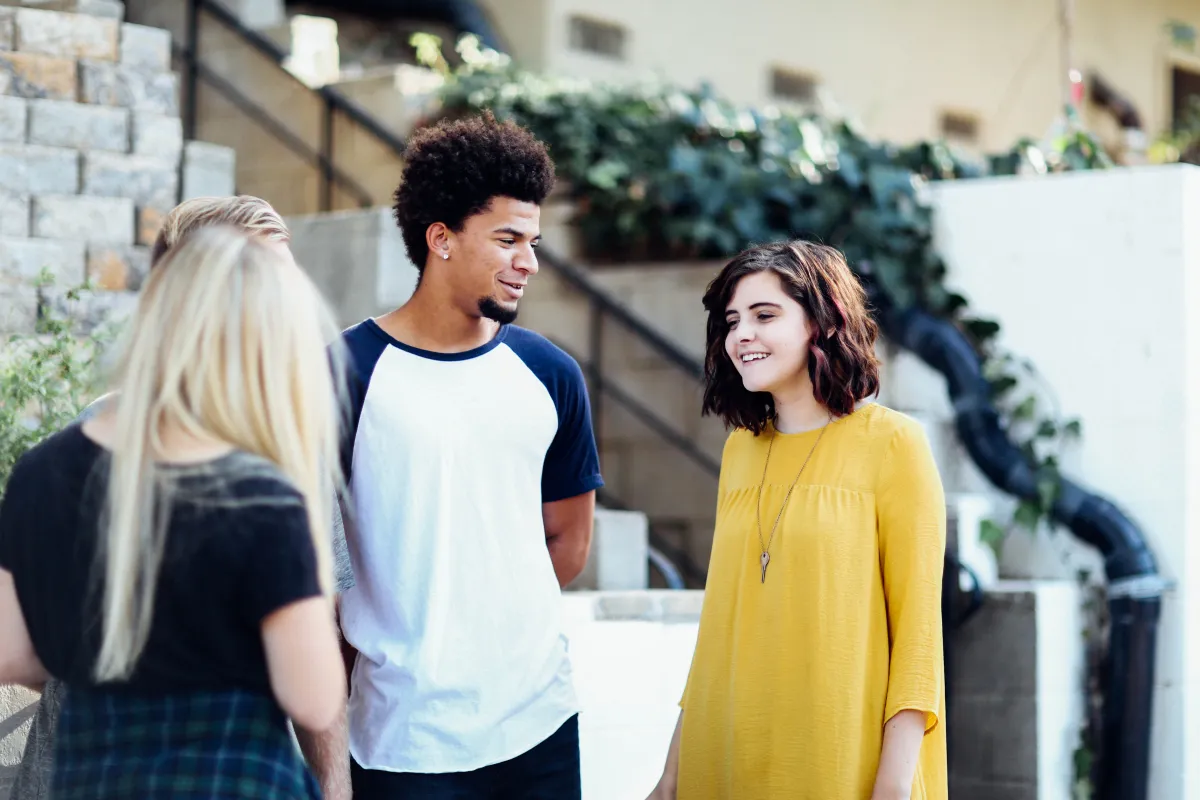 Young people deep in conversation